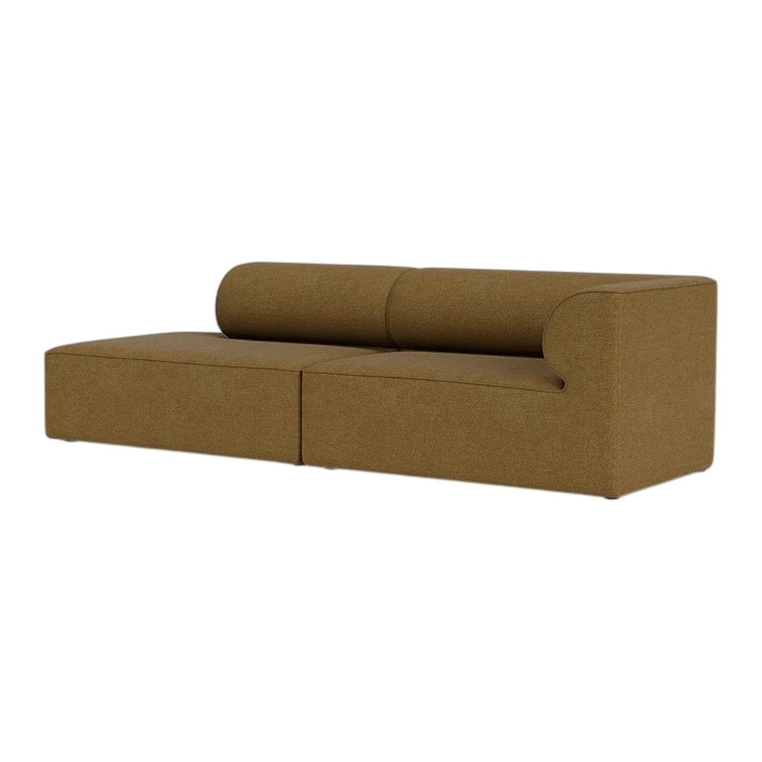 Brown modern sofa with a sleek design and smooth texture, featuring a minimalist style without patterns.
