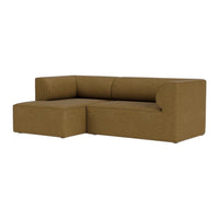 Brown fabric sectional sofa with a minimalist design and subtle texture, perfect for modern interiors.