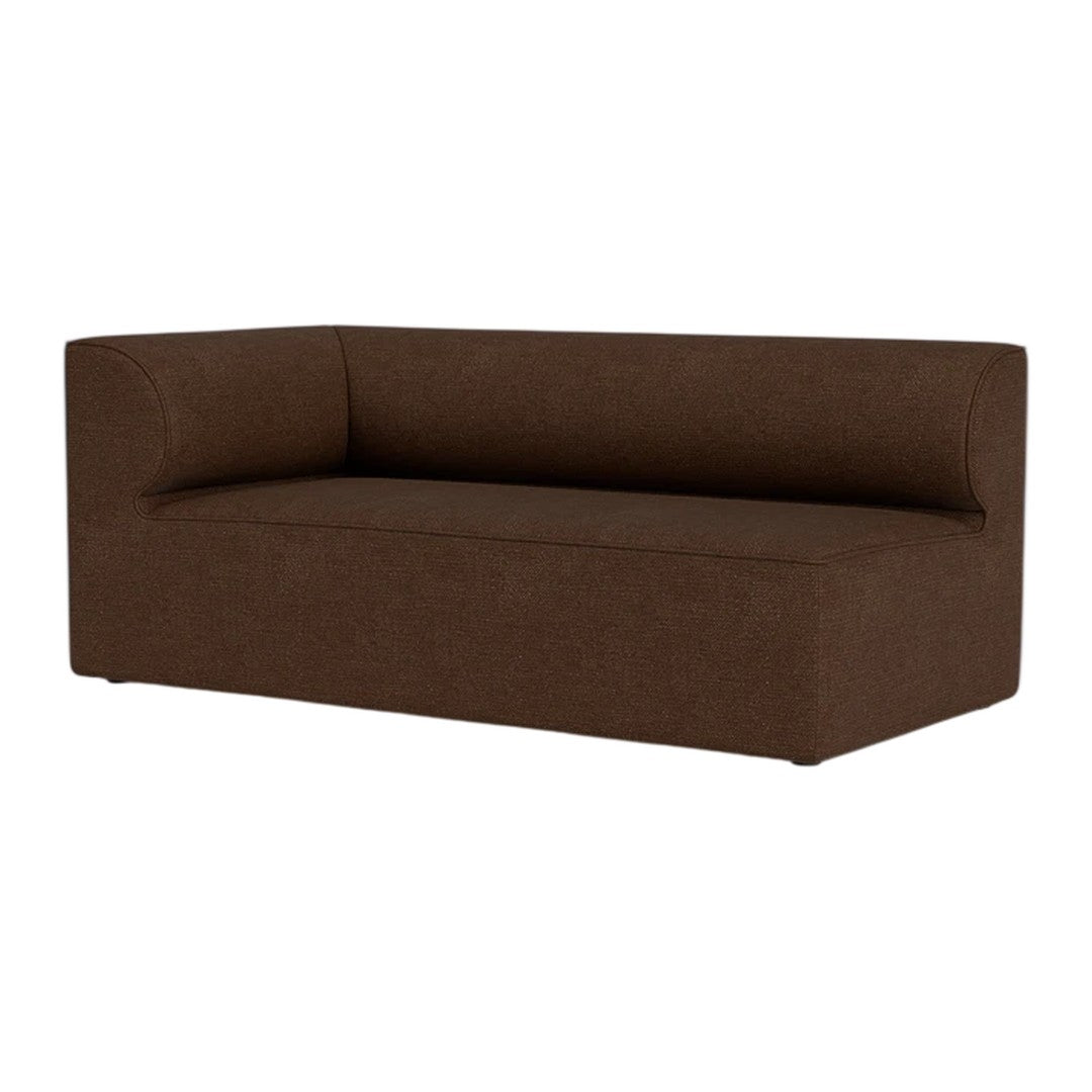 Textured brown sofa with a modern, minimalist design and rounded backrest for a contemporary look.
