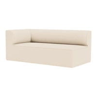 Gray modern fabric sofa with a minimalist design and soft rounded back for a contemporary look.