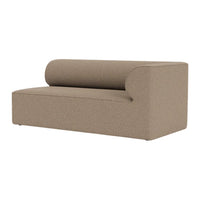 Gray upholstered sofa with a simple, modern design and subtle textured pattern. Ideal for contemporary spaces.