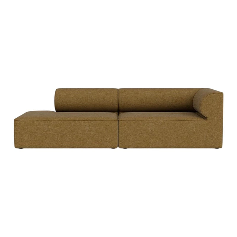 Brown modern sectional sofa with a minimalist design and smooth texture, perfect for contemporary living spaces.
