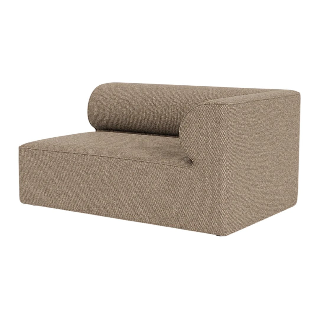 Olive green, solid-pattern sofa with a modern, minimalist design and a single armrest for contemporary decor.
