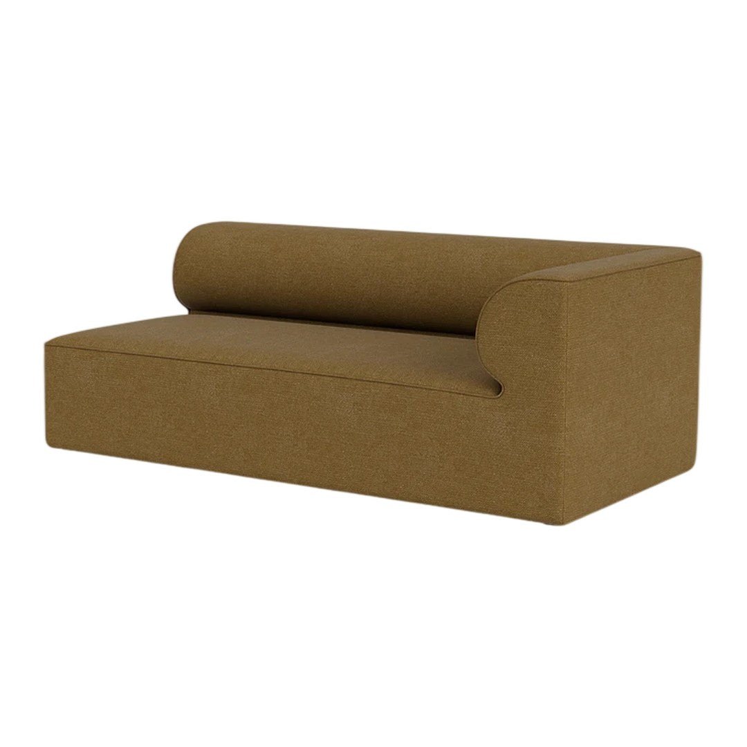 Brown modern sofa with a seamless, minimalist design and a rounded backrest. Perfect for contemporary spaces.