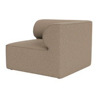 Textured brown fabric armchair with a smooth, modern design and minimal pattern. Perfect for stylish living spaces.