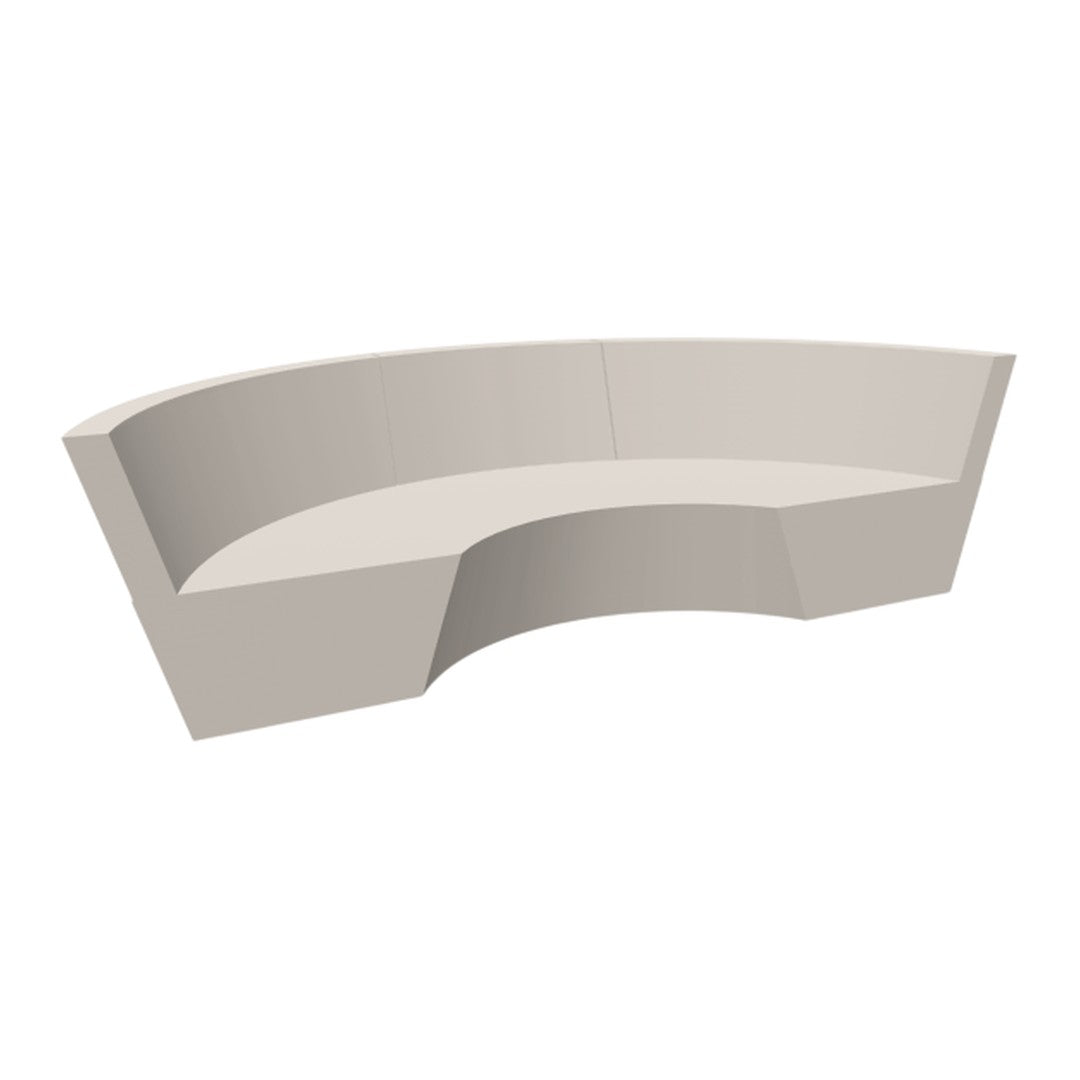 Curved modern sofa in soft beige with a sleek, minimalist design and smooth, matte finish. Perfect for contemporary spaces.