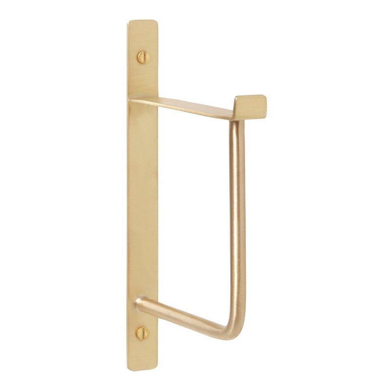 Brushed gold wall hook with a sleek, minimalist design and smooth finish, perfect for modern decor.