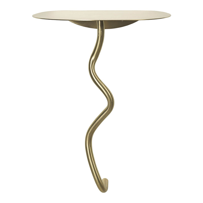 Gold wavy console table with a smooth round top, adding a sleek and modern touch to your decor.