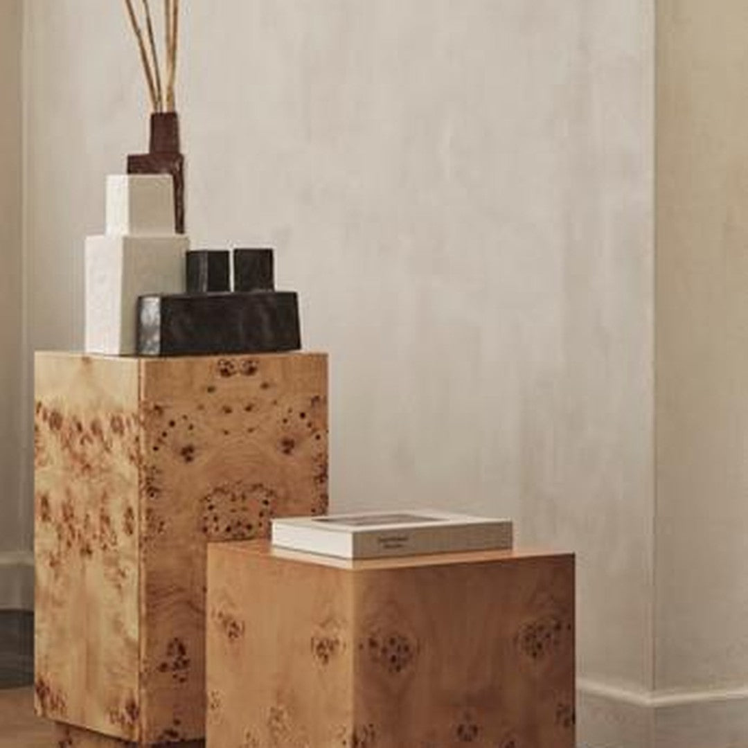 Burl Cube Side Table
