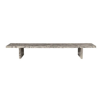 Grey wood shelf with a minimalist design and subtle grain pattern. Ideal for modern decor.