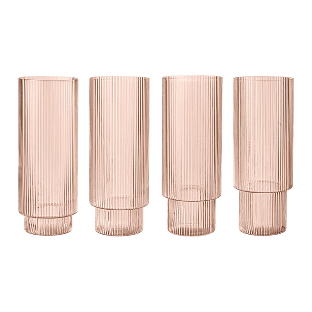 Ripple Long Drink Glass - Set of 4