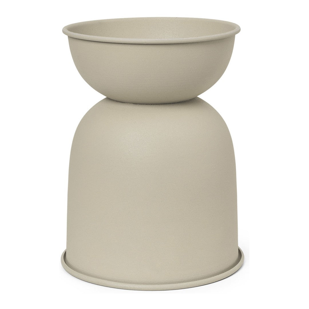 Light beige ceramic planter with a sleek, modern design and smooth matte finish. Ideal for contemporary decor.