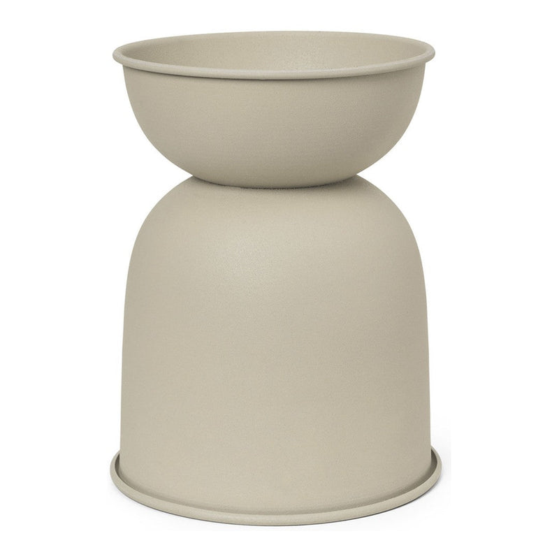 Light beige ceramic planter with a sleek, modern design and smooth matte finish. Ideal for contemporary decor.