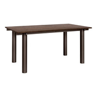 Elegant brown wooden table with a smooth finish and simple, modern design. Perfect for any dining or workspace.