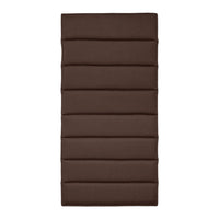 Brown padded cushion with a sleek, ribbed pattern, perfect for outdoor seating or lounging.