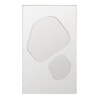 Abstract white mirror with unique organic shapes, featuring smooth contours and minimalist design.