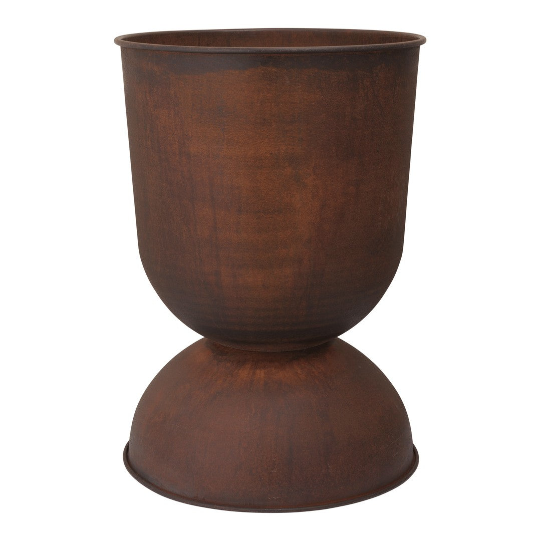 Rustic brown tapered planter with smooth finish and rounded base, adding a touch of warmth to any decor.