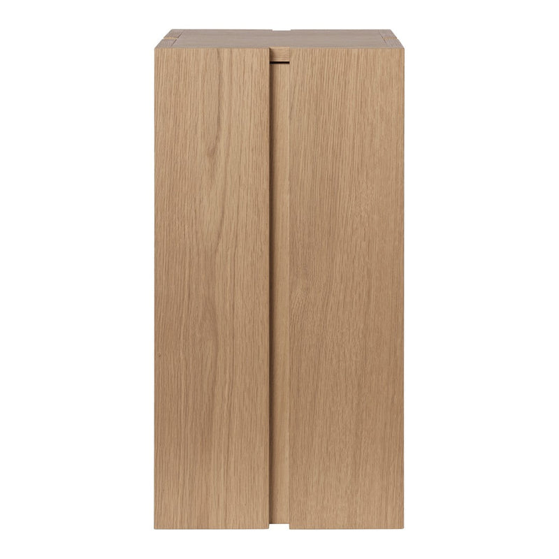 Light oak wood cabinet with smooth, grainy texture and natural finish. Minimalist and modern design.