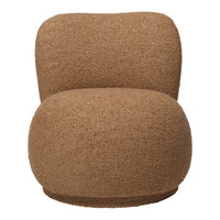 Warm brown textured chair with soft, rounded shapes and a cozy, inviting appearance. Perfect for modern decor.