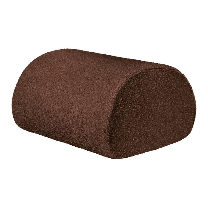 Brown cylindrical bolster pillow with a smooth, textured surface for added comfort and style.
