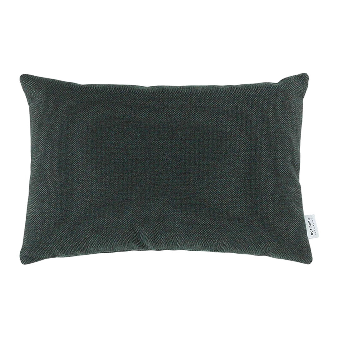 Textured dark green pillow with subtle light green specks, perfect for adding depth to any decor.