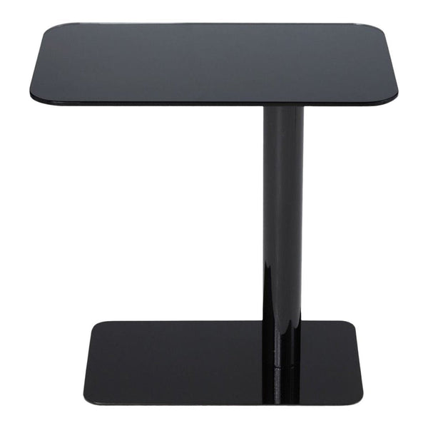 Sleek black side table with a modern glossy finish and minimalist design. Perfect for contemporary decor.