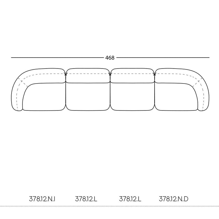 Modern modular sofa sketch featuring a sleek design with smooth curves and a minimalist aesthetic in soft neutral tones.