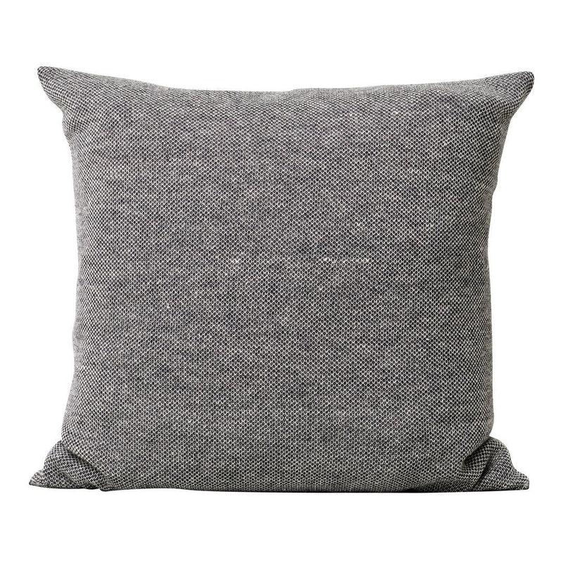 Gray textured decorative pillow with subtle pattern, perfect for adding a modern touch to any living space.
