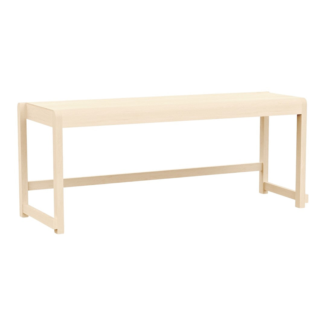 Minimalist beige bench with a smooth, solid surface and simple, clean lines. Perfect for modern decor.