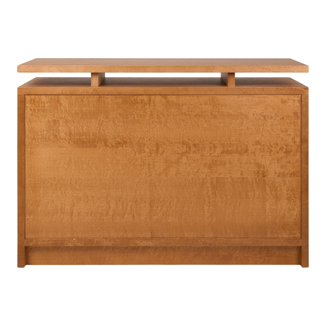 Light wood console table with a smooth, minimalist design and a warm natural finish.