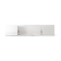 Sleek white modern shelf with smooth surfaces and minimalist design, perfect for contemporary decor.