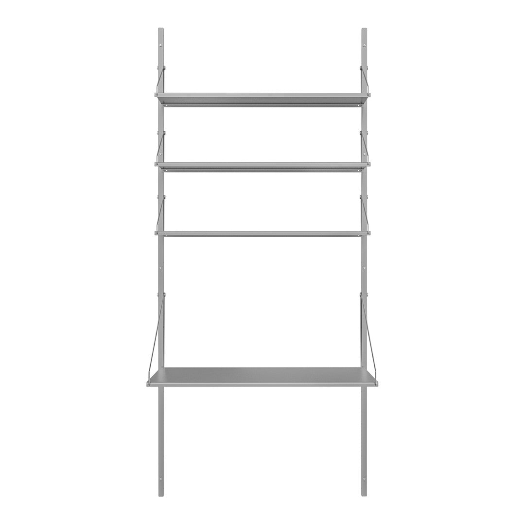 Shelf Library Pre-configured Wall Unit - Desk  Section