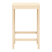 Natural wood bar stool in light beige, showcasing a simple, smooth design with no visible patterns.