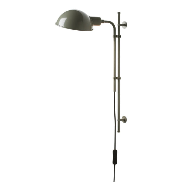 Stylish wall lamp in sleek gray with a minimalist design and metallic accents, perfect for modern decor.