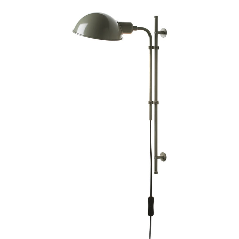 Stylish wall lamp in sleek gray with a minimalist design and metallic accents, perfect for modern decor.