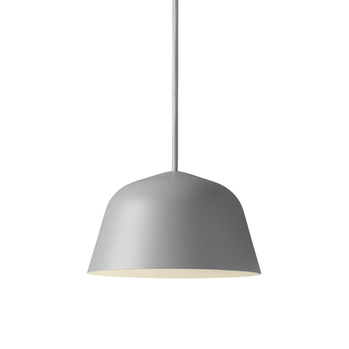 Sleek gray pendant light with a minimalist design and smooth matte finish, ideal for modern decor.