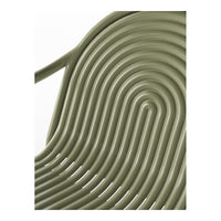Curved, ribbed design in muted olive green, showcasing a modern, textured pattern. Perfect for contemporary decor.