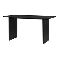 Black rectangular table with a sleek, matte finish and clean lines, perfect for modern spaces.