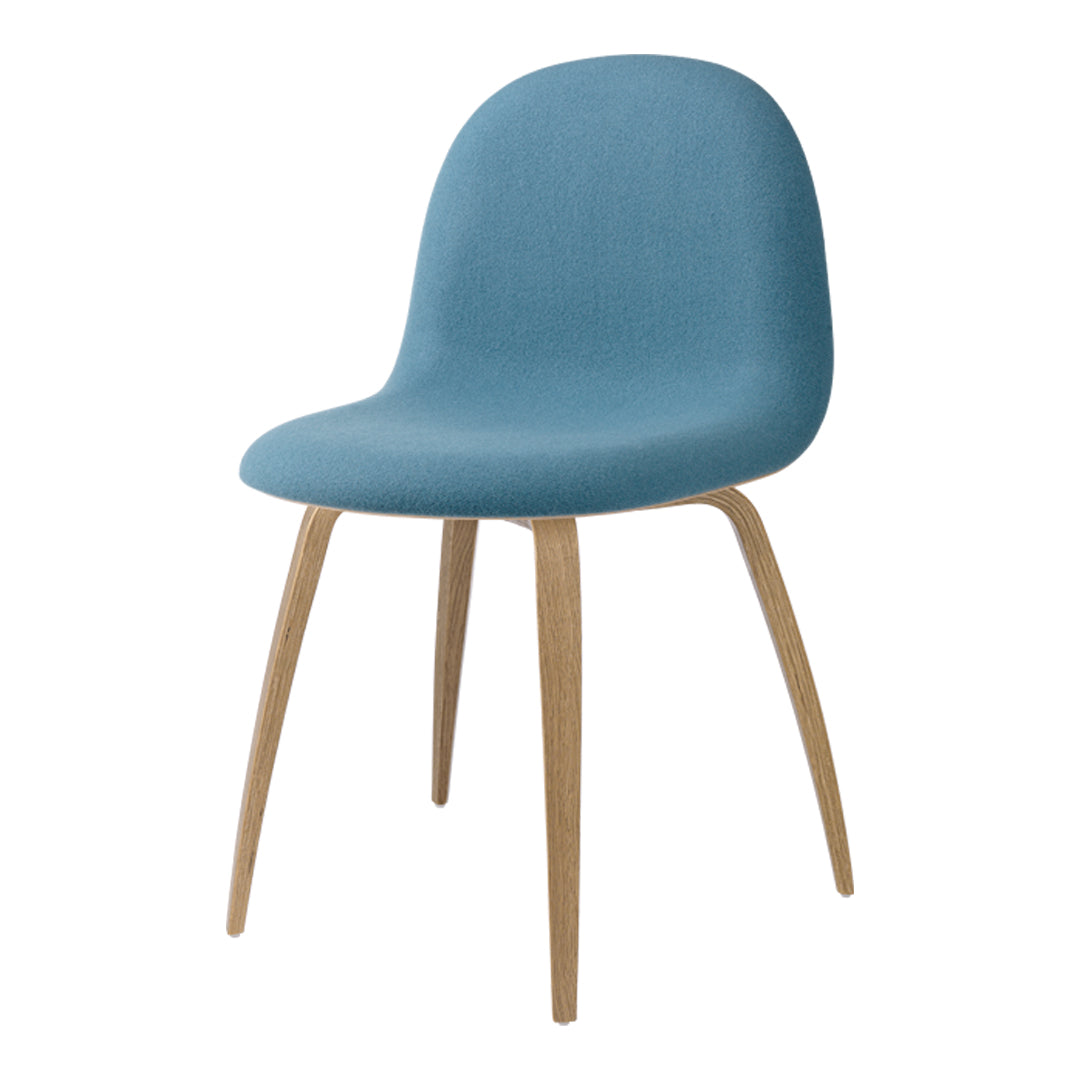 Gubi 3D Dining Chair - Wood Base - Front Upholstered - Wood Shell