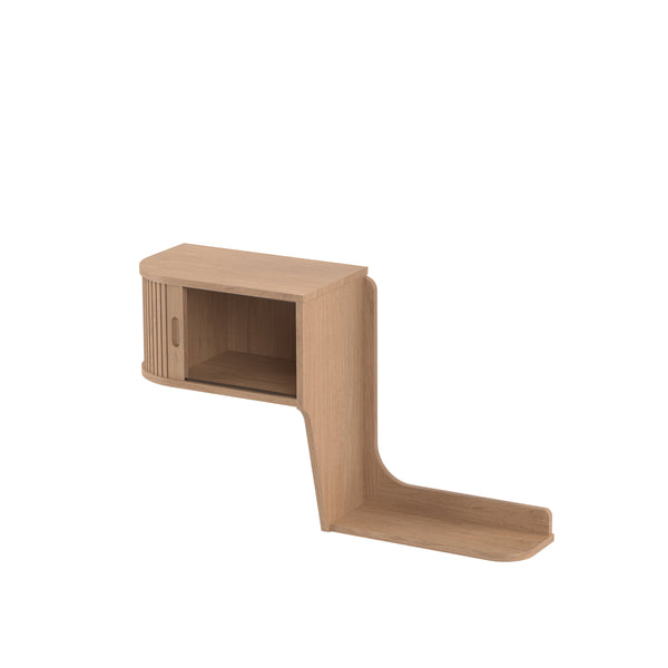 "Light brown cardboard desk organizer with minimalist design and smooth, curved lines."