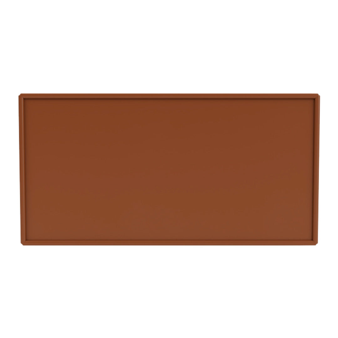 Rustic terracotta rectangle with a smooth, matte finish, perfect for modern decor accents.