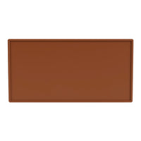Rustic terracotta rectangle with a smooth, matte finish, perfect for modern decor accents.