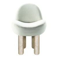 Soft mint green chair with a cozy texture and minimalist design featuring light-colored wooden legs.