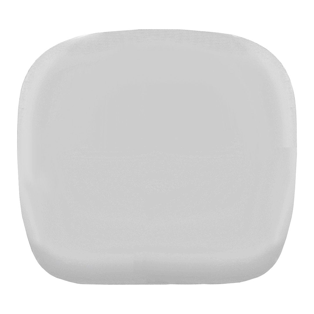 Square white plate with a smooth, glossy finish, perfect for elegant dining.