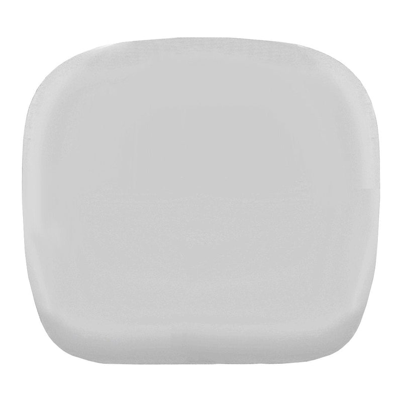 Square white plate with a smooth, glossy finish, perfect for elegant dining.