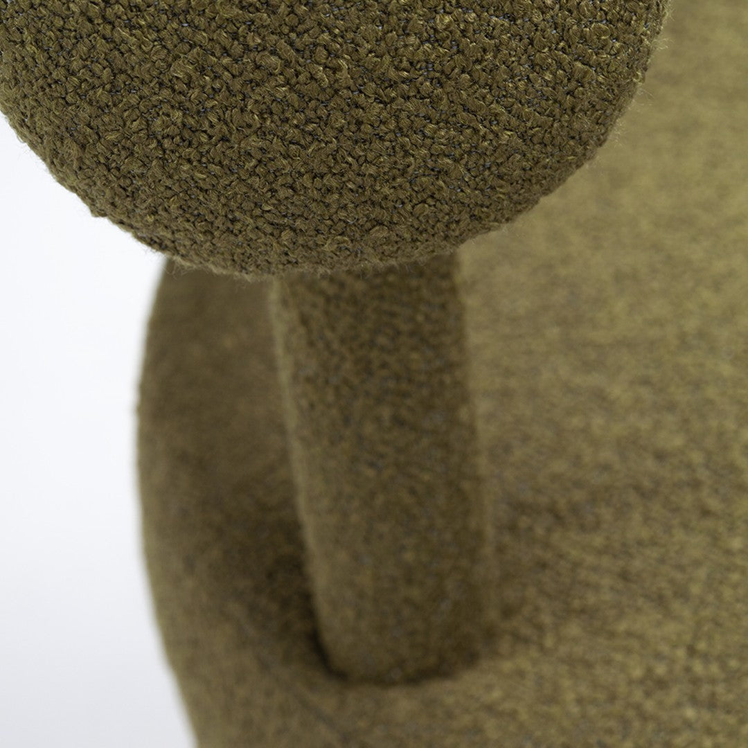 Olive green texture on soft fabric with rounded accents. Modern design featuring subtle, cozy patterns.