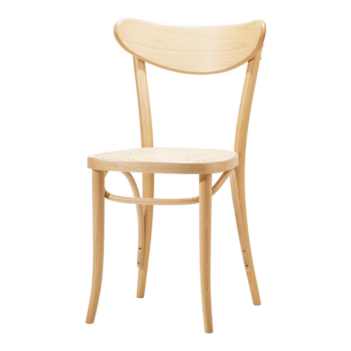 Natural wood chair with a light blonde finish and smooth, minimalist design.