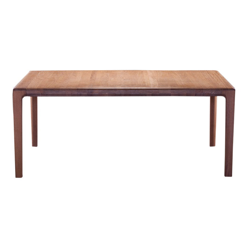 Wooden dining table featuring a warm, natural wood finish with a smooth texture and sleek, minimal design.
