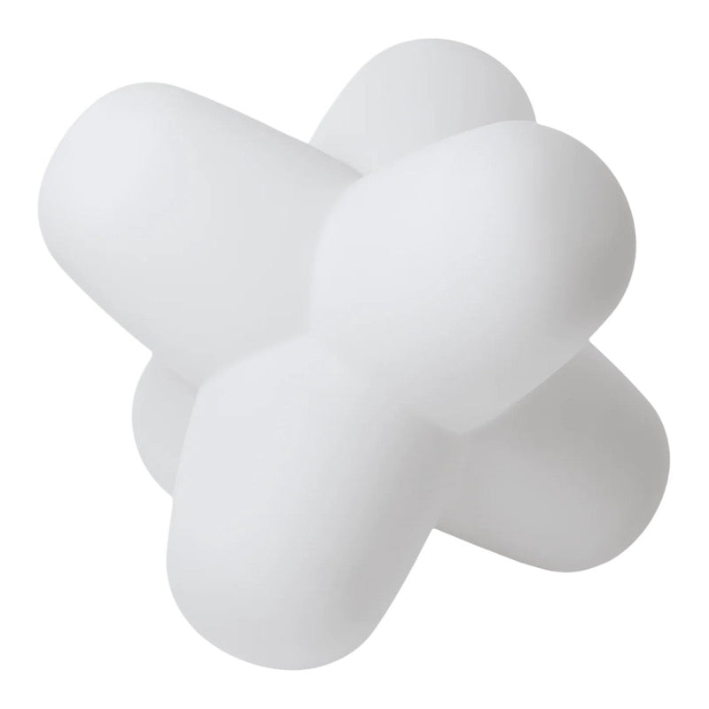 Minimalist white abstract sculpture with smooth, rounded shapes and a modern design, perfect for any decor.