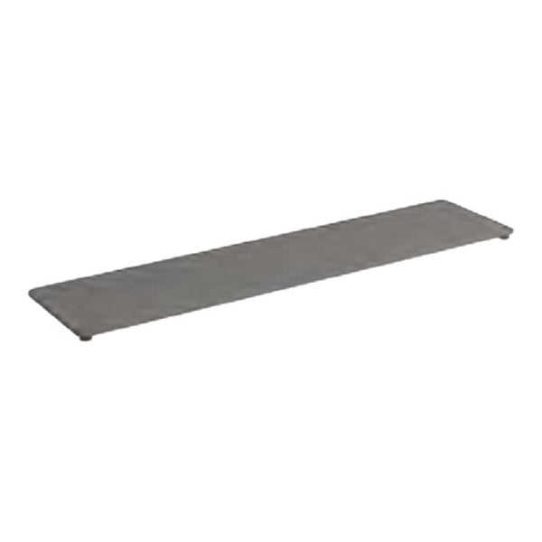 Gray rectangular shelf with a smooth, matte finish, featuring a minimalist design. Perfect for modern interiors.